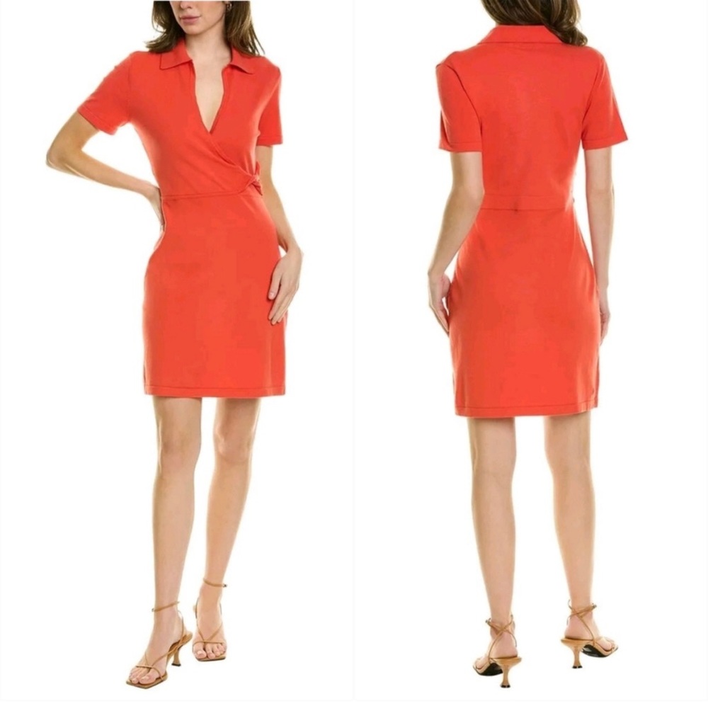 Derek Lam 10 Crosby Raylen collared coral mini dress